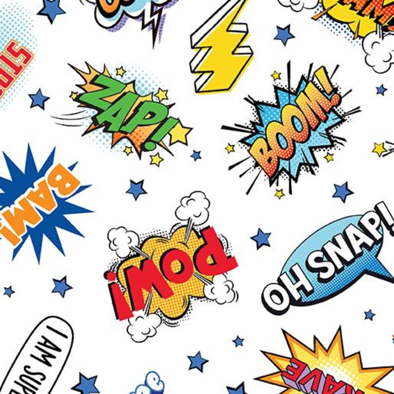 CLEARANCE – My Hero – Words on White 14280-09 – White