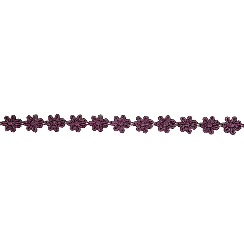 Plum Floral Venise Lace Trim – 0.625″