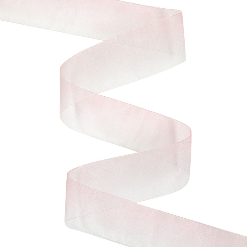 Sheer Pink and White Alyssum Ombre Ribbon – 1.5″