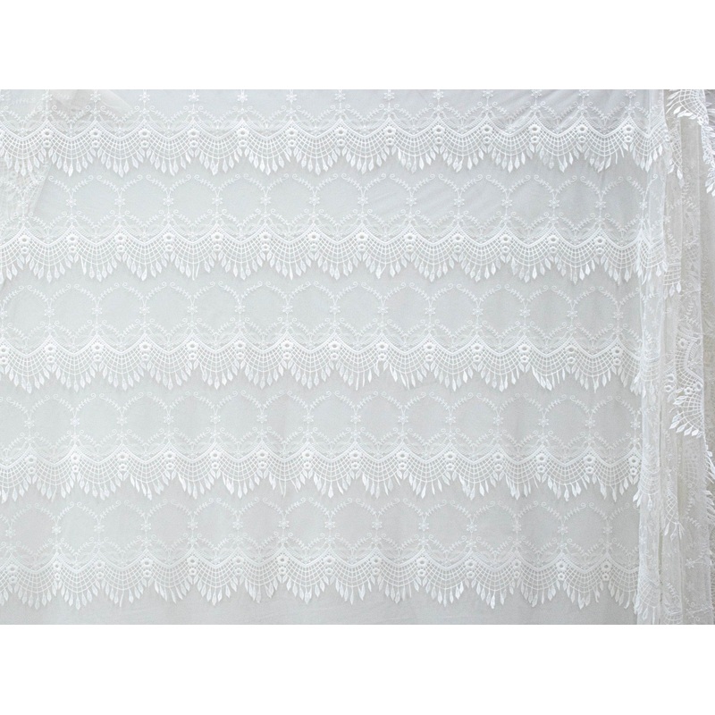 130cm Classy Embroidered Fringed Tulle BF496-2 BF496-2