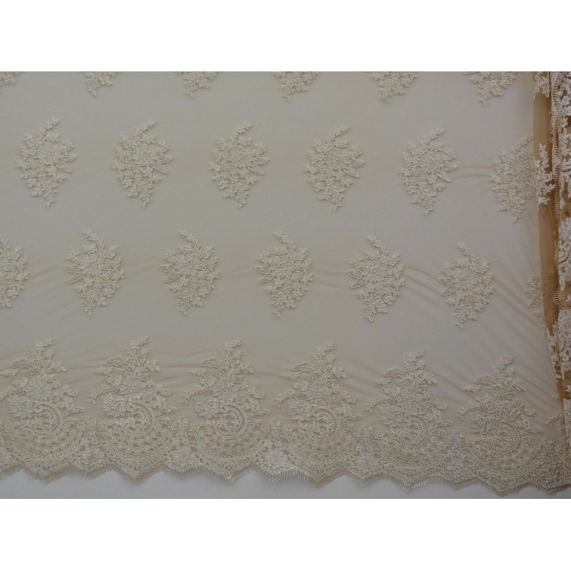 130cm Embroidery Corded Skin Tone Tulle   BF467-2 BF467-2