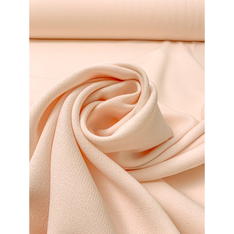 Italian Solid Stretch Double Wool Crepe – Champagne Fabric by the Yard