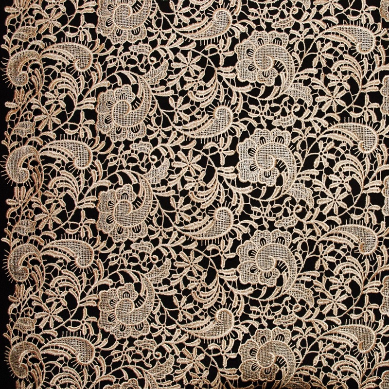 Paisley Floral Guipure Lace – Beige Fabric by the Yard