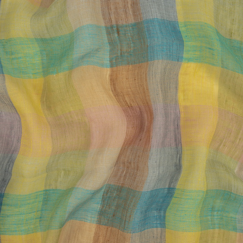 Rainbow Checkered Linen Scrim