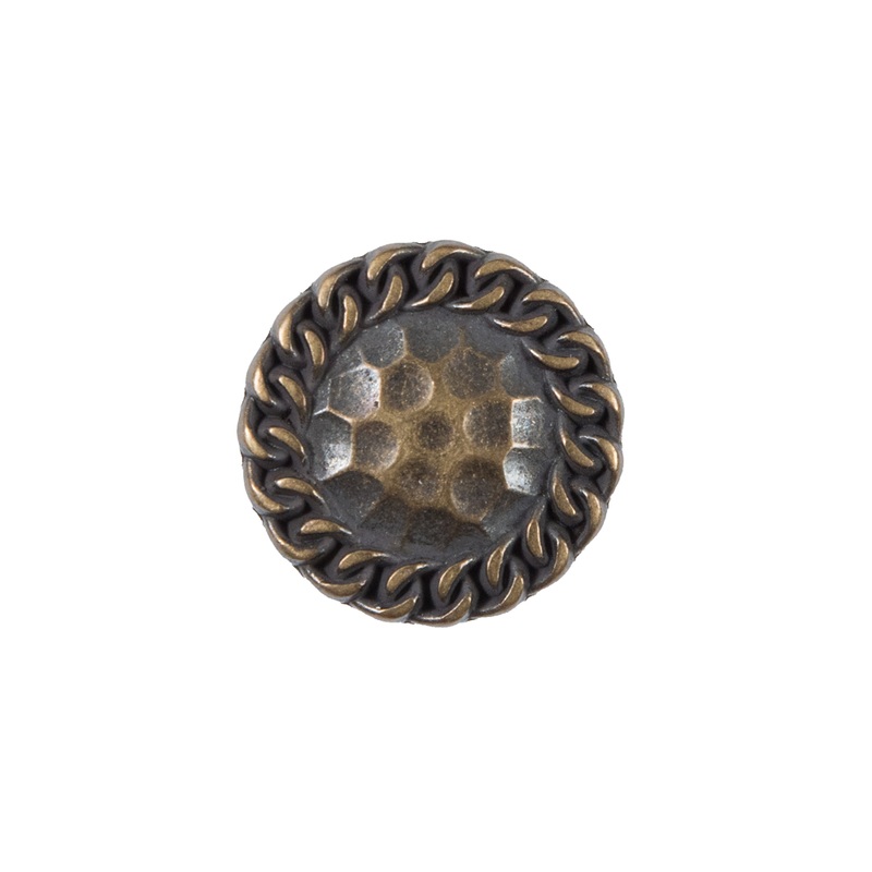 Antique Gold Etched Metal Button – 32L/20mm