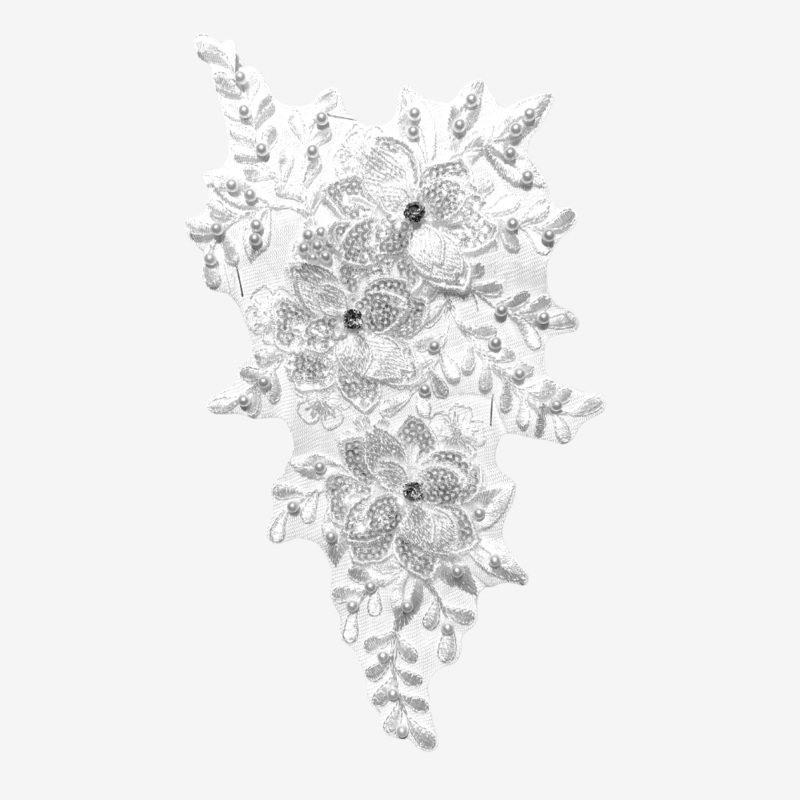 Beaded Bridal Motif – Graceful White