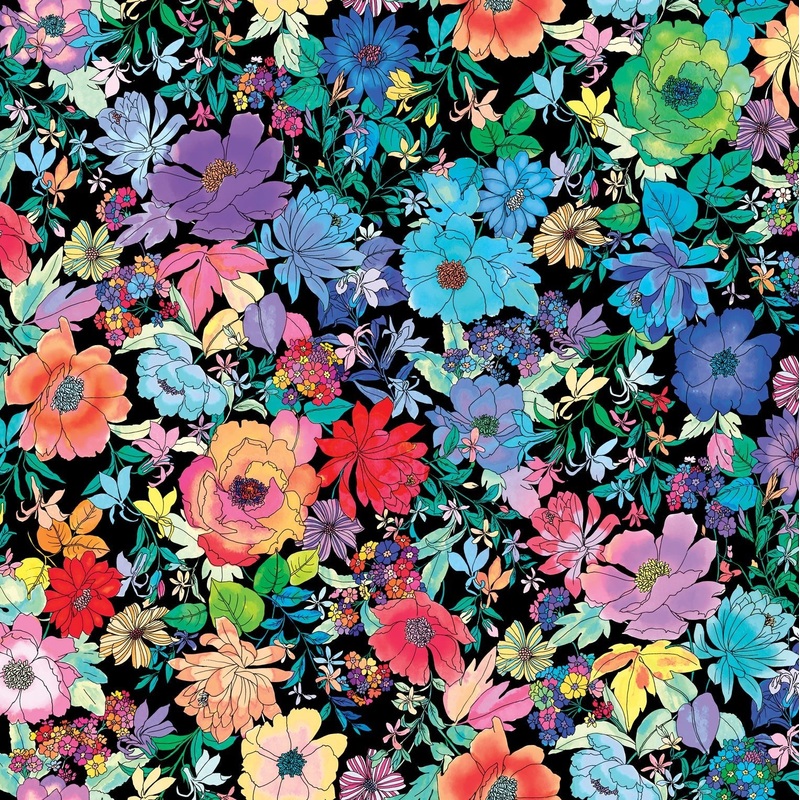 Gradients Euphoria / Floradescent Florals in Midnight