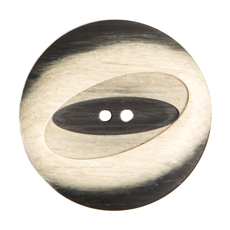 Italian Greaige and Charcoal Plastic Button – 54L/34mm