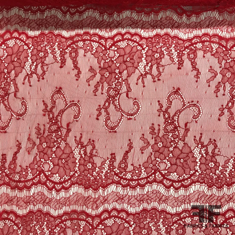 Stretch Eyelash Lace – Red Fabric by the Yard