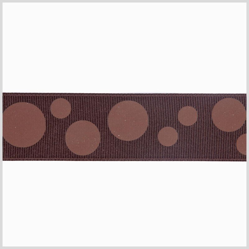 1.5″ Brown Polka Dot Grosgrain Ribbon