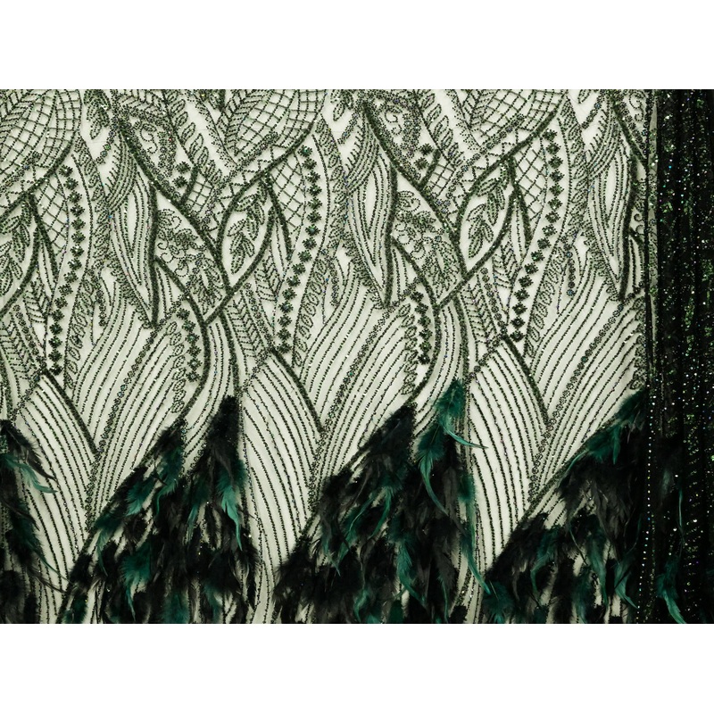 130cm Fancy Feather Beaded Tulle BF703-2 BF703-2