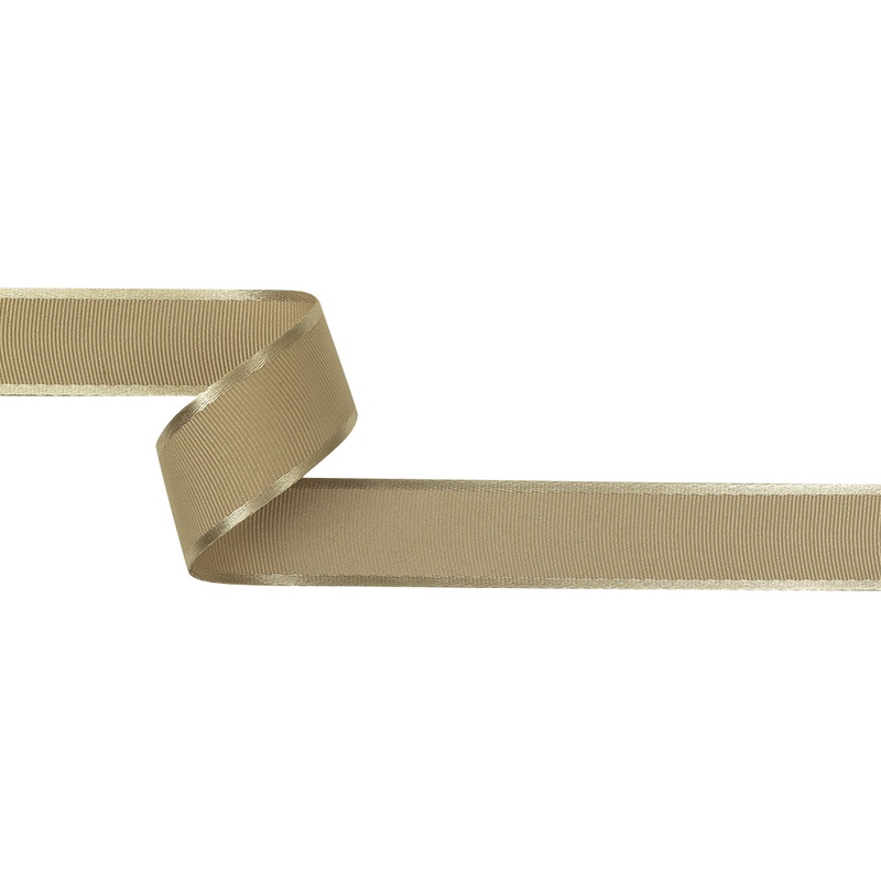 Beige Satin-Edged Grosgrain Ribbon – 1″