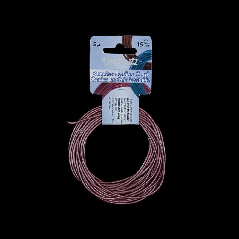 Dazzle-It Metallic Pink Genuine Leather Cord – 1.5mm