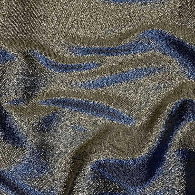 Metallic Polyester Lame – Royal Blue and Black – Glimmer Collection