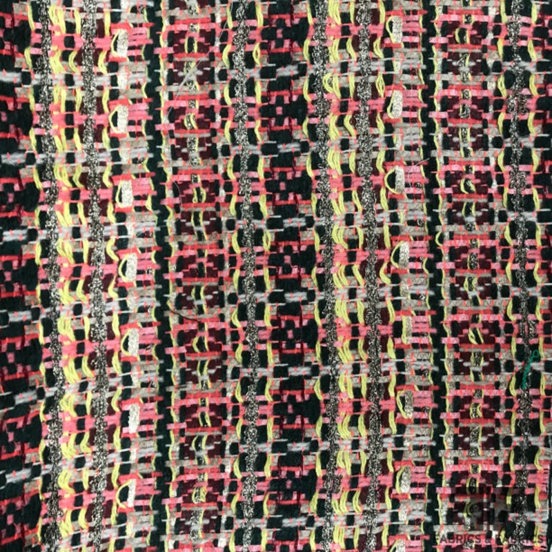 Multicolor Wool Tweed Fabric by the Yard