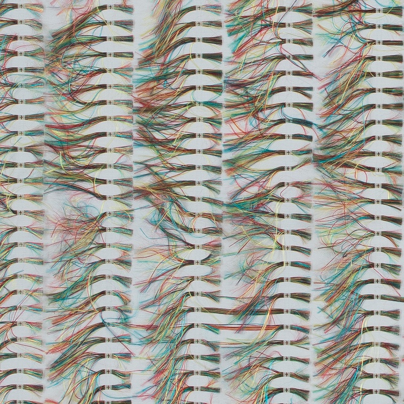Optic White and Multicolor Eyelash Fringe Fabric