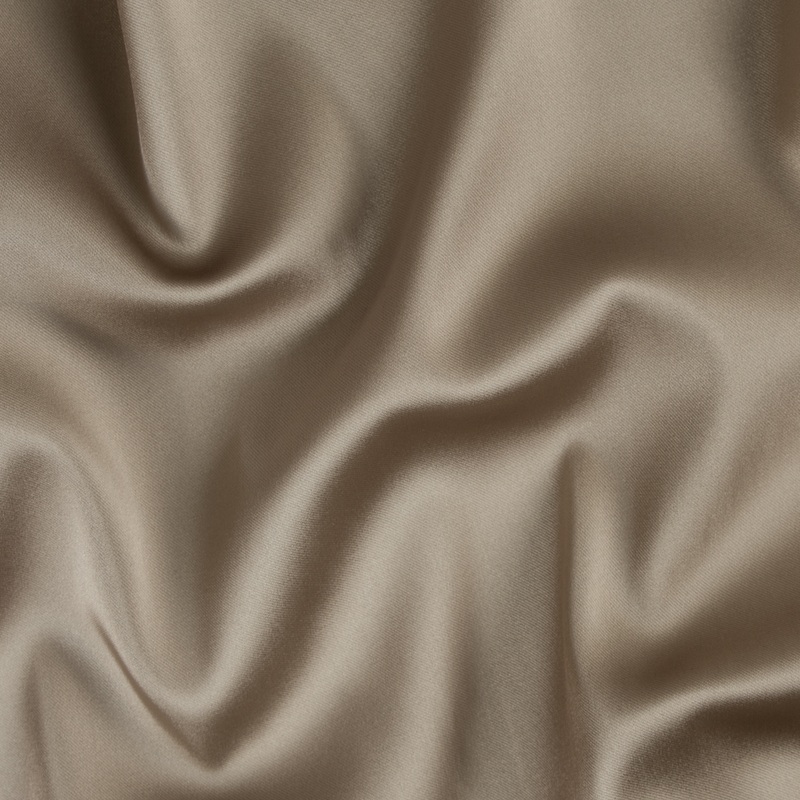 Safari Beige Stretch Crepe-Back Satin