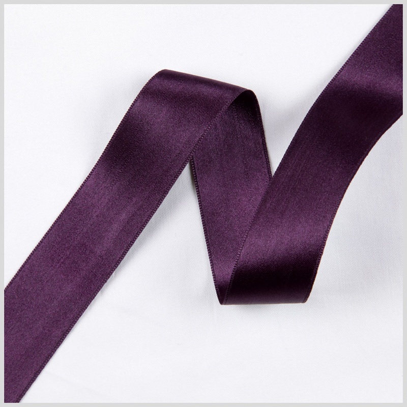 1.5″ Deep Plum Double Face French Satin Ribbon