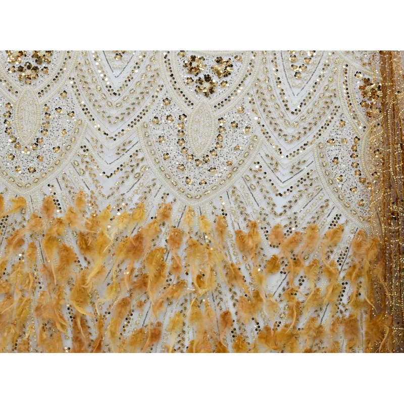 130cm Feather Beaded Lace BF702-6 BF702-6