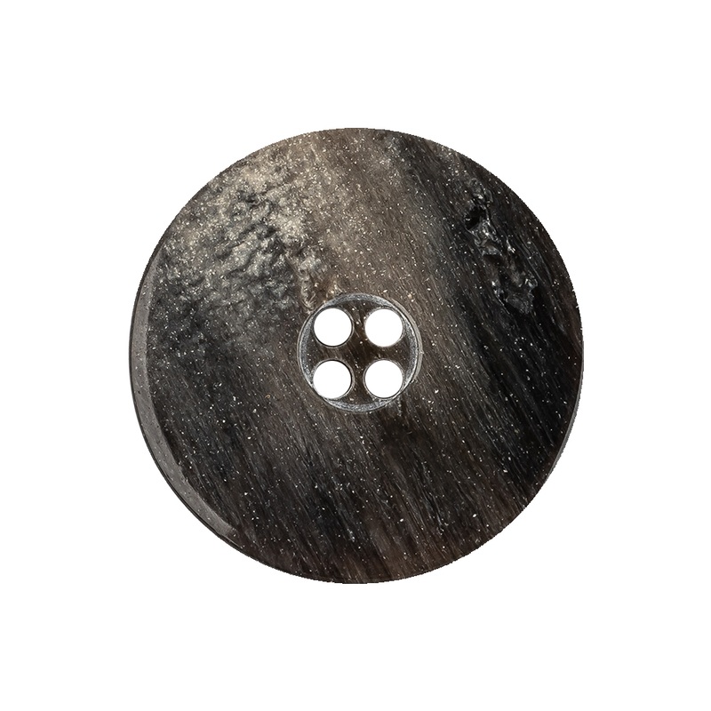 Deep Brown and Gray Granite Abstract 4-Hole Smooth Top Plastic Button – 40L/25.5mm