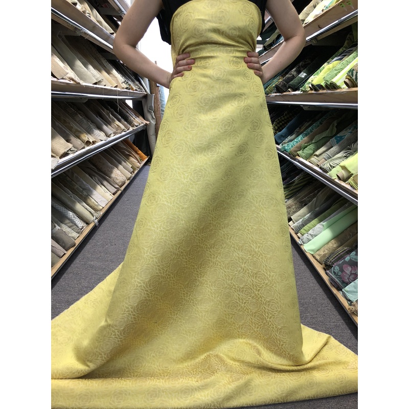 Rosette Silk-Rayon Jacquard Brocade – Yellow Fabric by the Yard