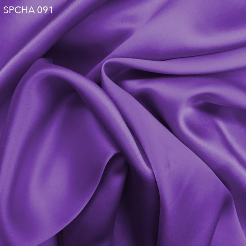 Silk Charmeuse – Purple Flower Fabric by the Yard