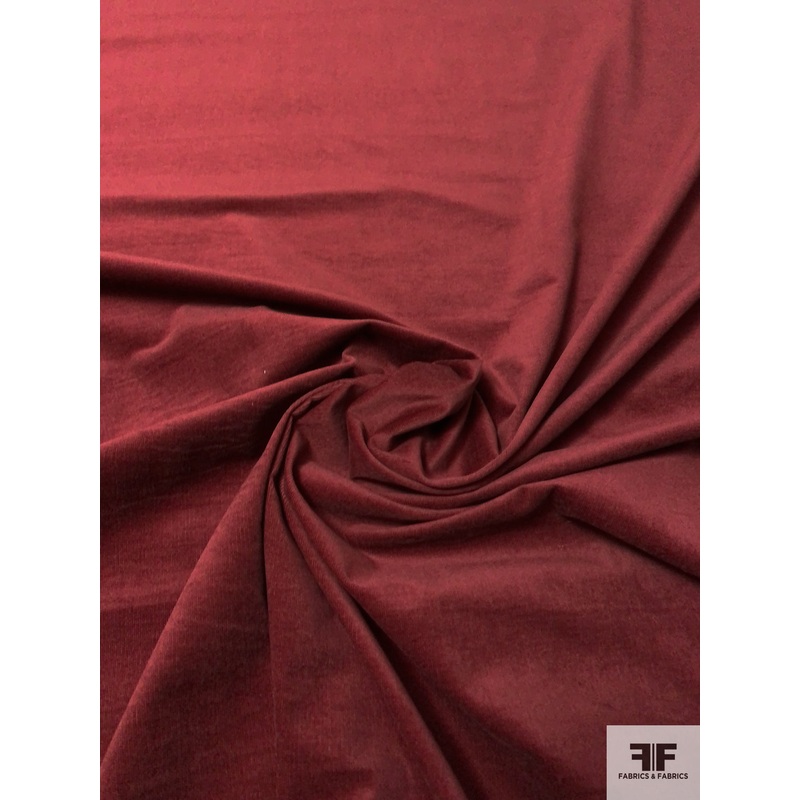 Solid Stretch Pinwale Cotton Corduroy – Clay Maroon Fabric by the Yard
