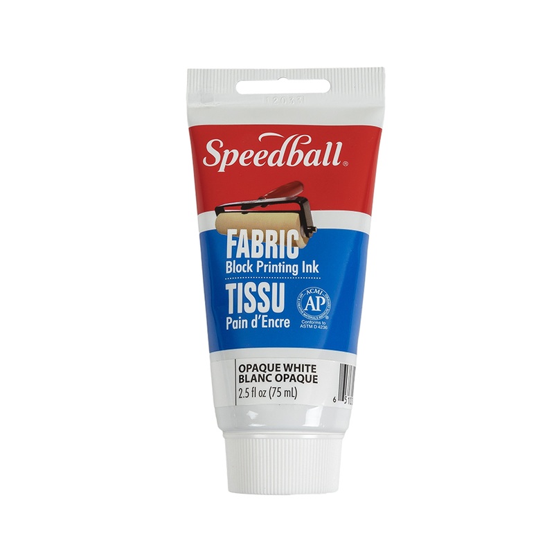 Speedball Opaque White Fabric Block Printing Ink – 2.5 fl oz
