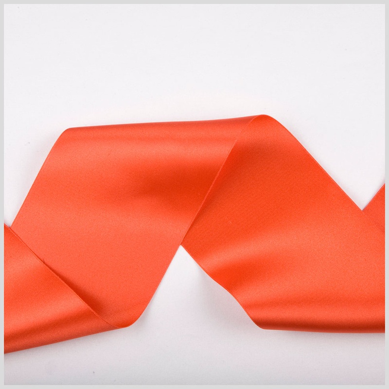 3.75″ Orange Double Face French Satin Ribbon