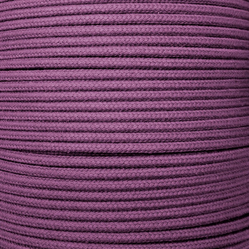 Dip Dyed Braided Cotton Cord – 3/16″ (5mm) DEEP PURPLE – 40 FEET