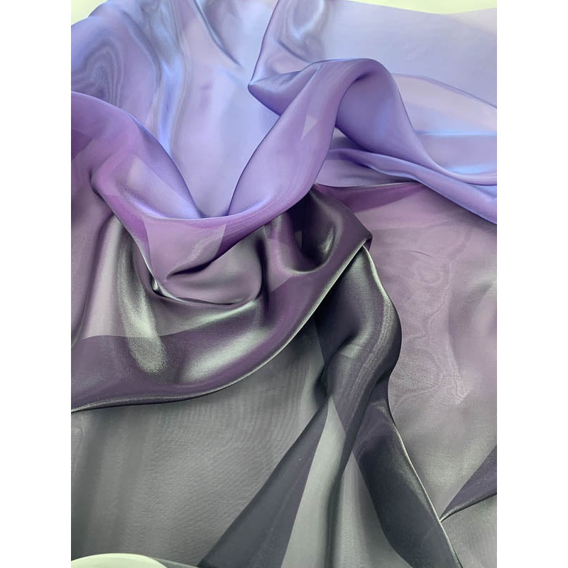 Ombr Polyester Satin Organza – Purple / Plum Fabric by the Yard