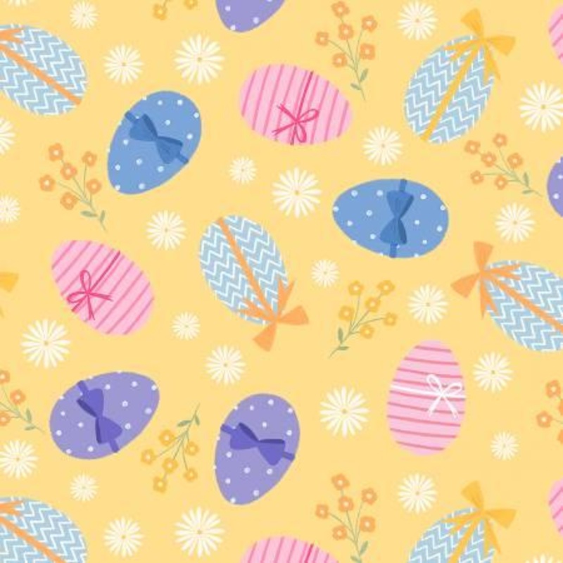 Sweet Spring  – Easter Eggs on Yellow – HPAT 5328-Y