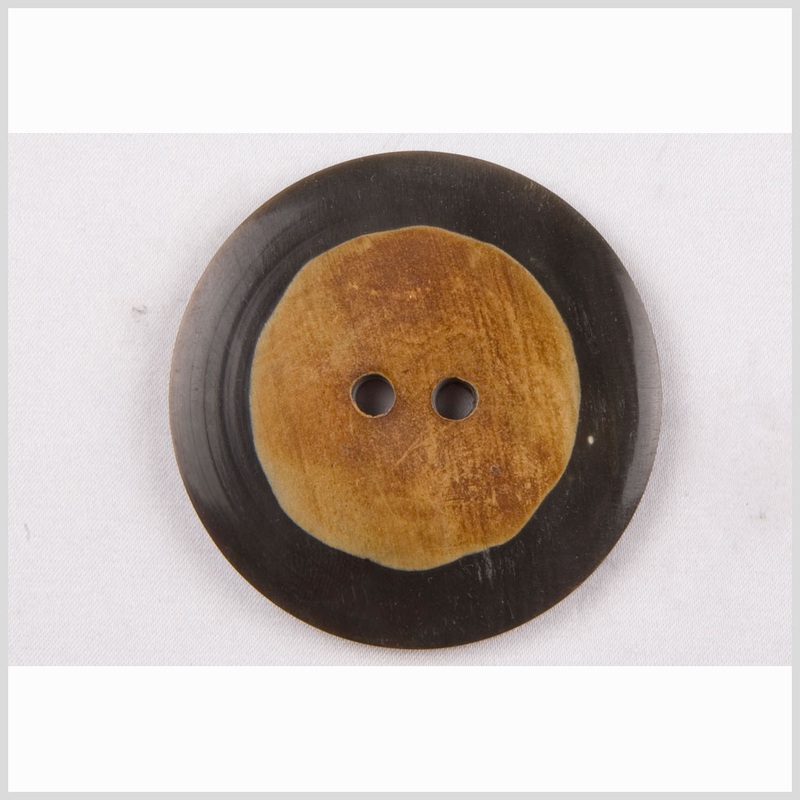 Black/Natural Horn Coat Button – 80L/50.8mm