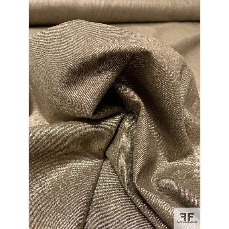 Gold Foil Printed Pinwale Cotton Corduroy – Gold / Brown Fabric by the Yard