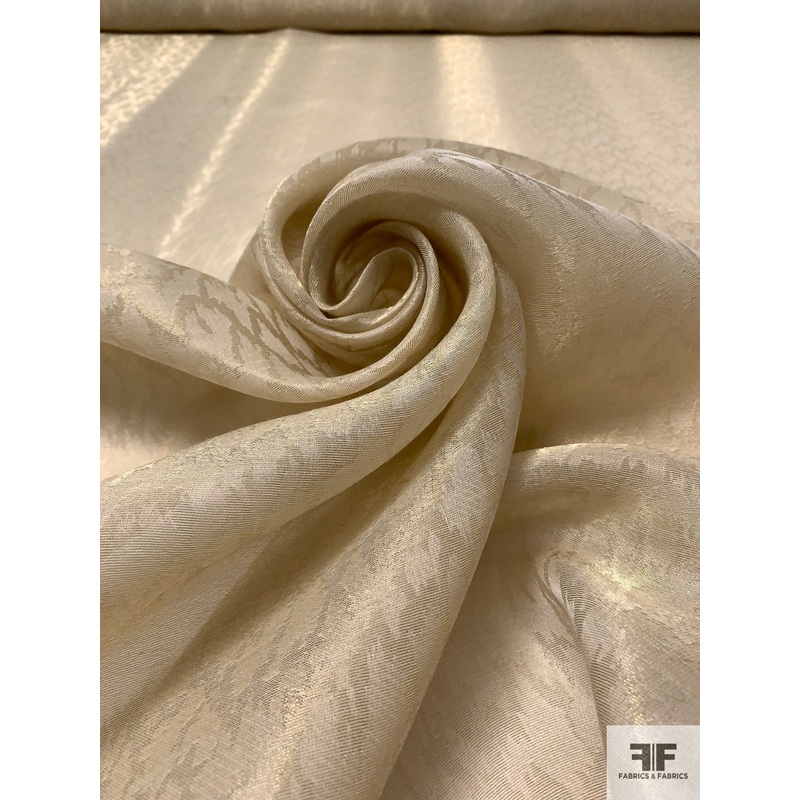 Italian Animal Pattern Stiff Lam Gauze – Champagne-Gold Fabric by the Yard