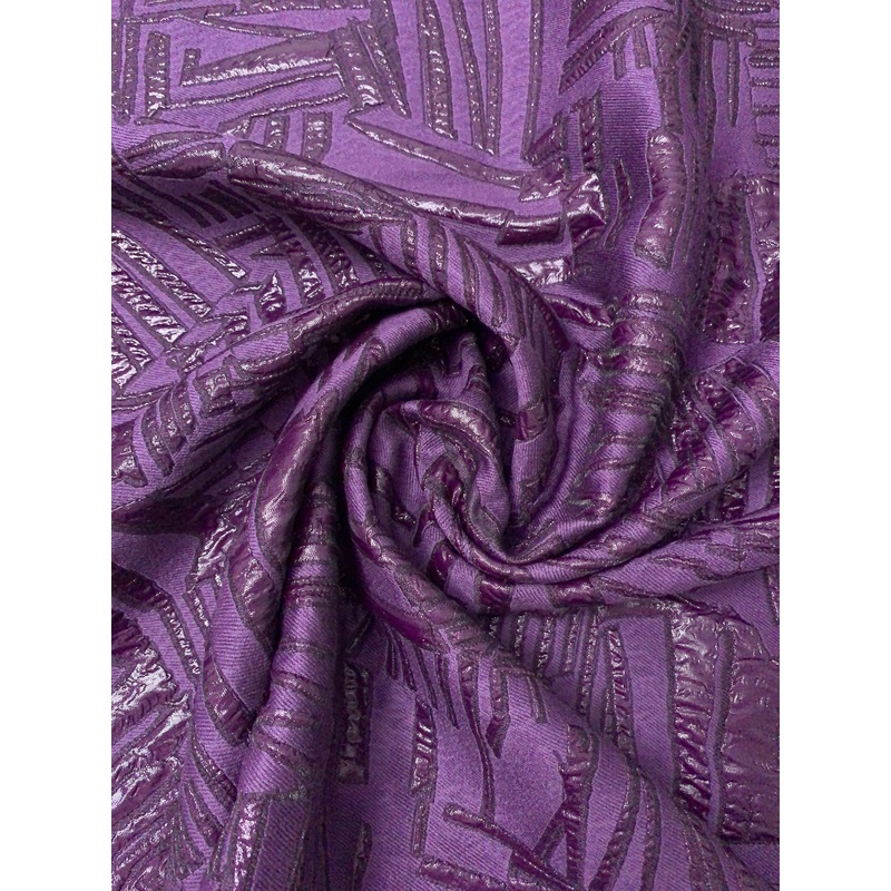 Italian Ruffo Coli Geo-Abstract Textured Brocade – Affair Purple Fabric by the Yard