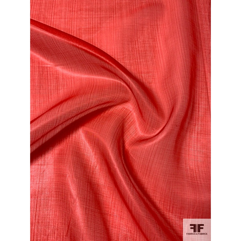 Italian Solid Gauzy-Look Silk Organza – Summer Red Fabric by the Yard
