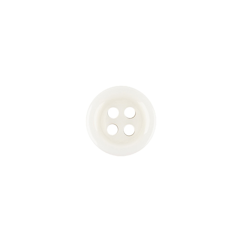 Milky White Tire Shaped Rim 4-Hole Plastic Button – 17L/10.5mm