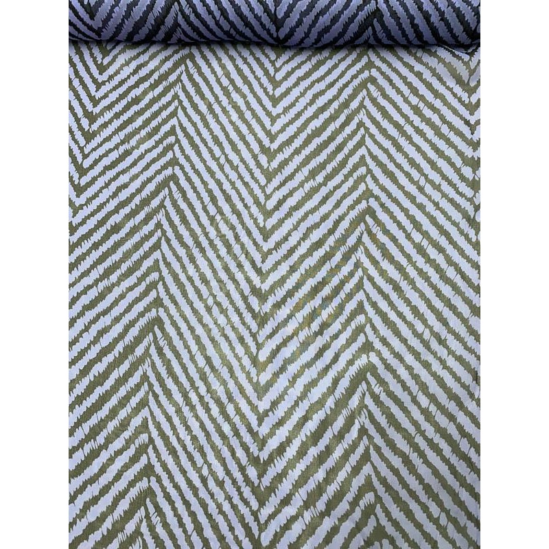Modern Large-Scale Herringbone Printed Silk Chiffon – Periwinkle / Black Fabric by the Yard
