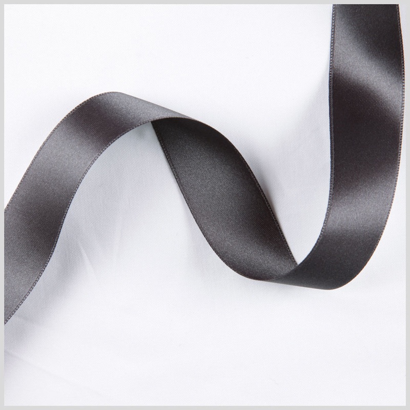 2.5″ Charcoal Double Face French Satin Ribbon