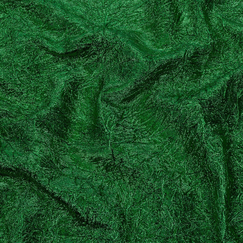 Astrolabe Metallic Kelly Green Crinkled Luxury Brocade with Black Backing