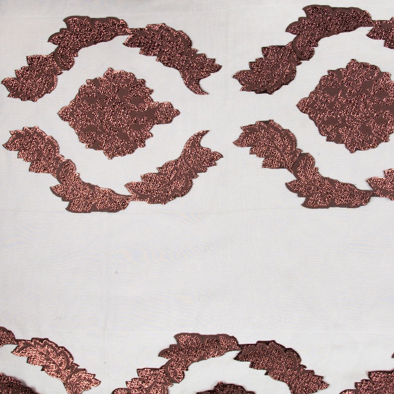 Chocolate/Copper Damask Sheer