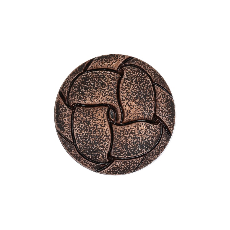 Italian Weathered Brown Knotted Leather-Look Shank Back Plastic Button – 36L/23mm