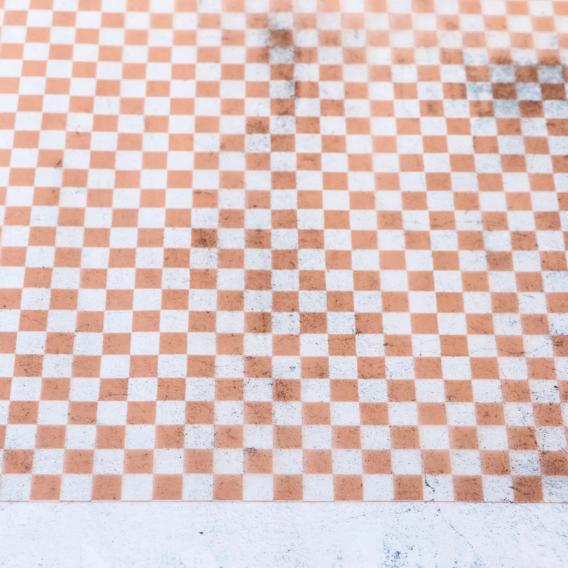 Precut Apricot & Clear Checkerboard Vinyl