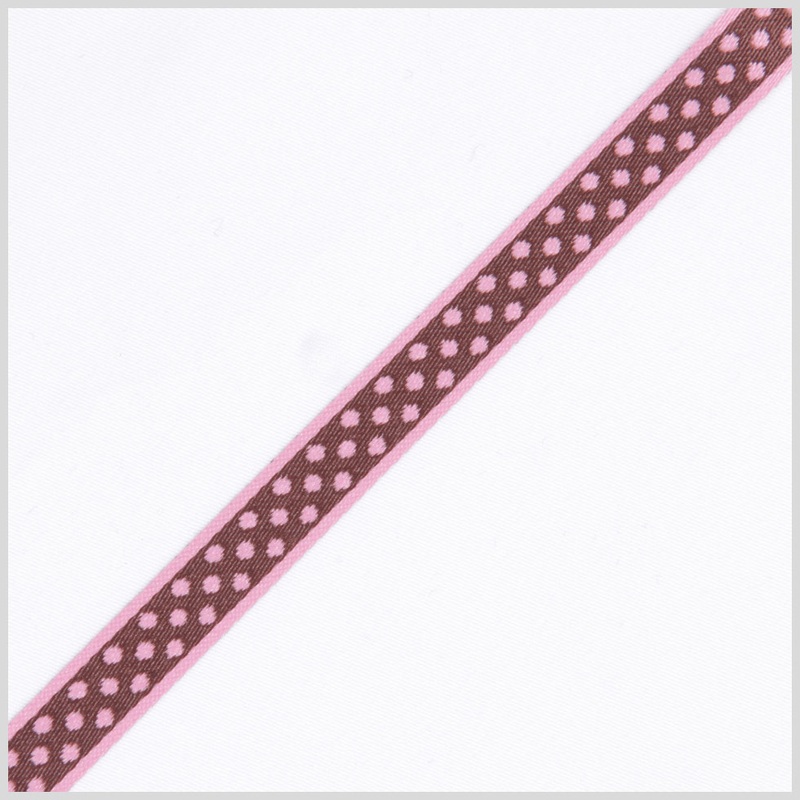 1/2″ Pink/Brown French Jacquard Ribbon