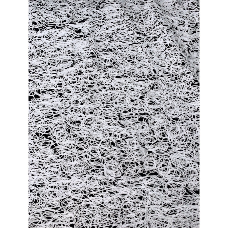 Felted String Yarn Novelty Coating – White / Black Fabric by the Yard