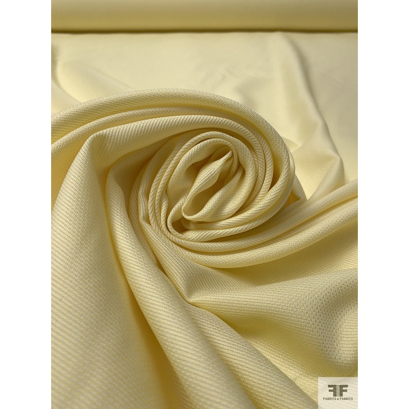 Italian Pinpoint Textured Cotton – Soft Yellow Fabric by the Yard