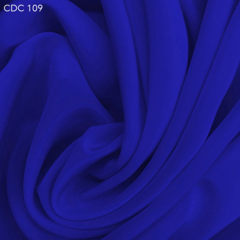 Silk Crepe de Chine – Royal Blue Fabric by the Yard