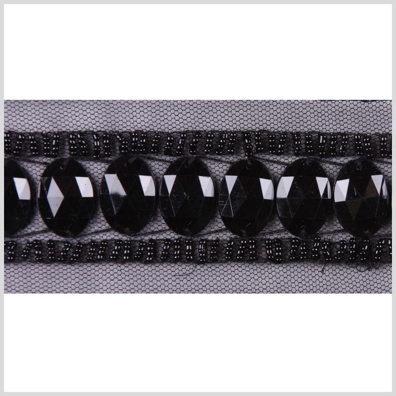 1.625″ Black Beaded Sequin Trim