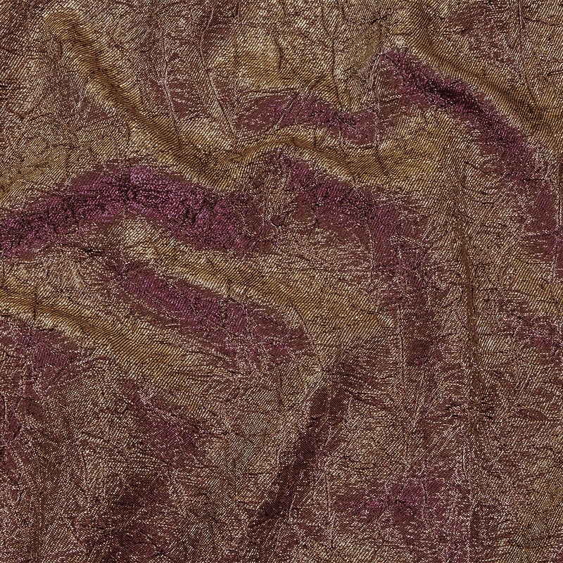 Astrolabe Metallic Purple and Gold Crinkled Luxury Brocade with Black Backing